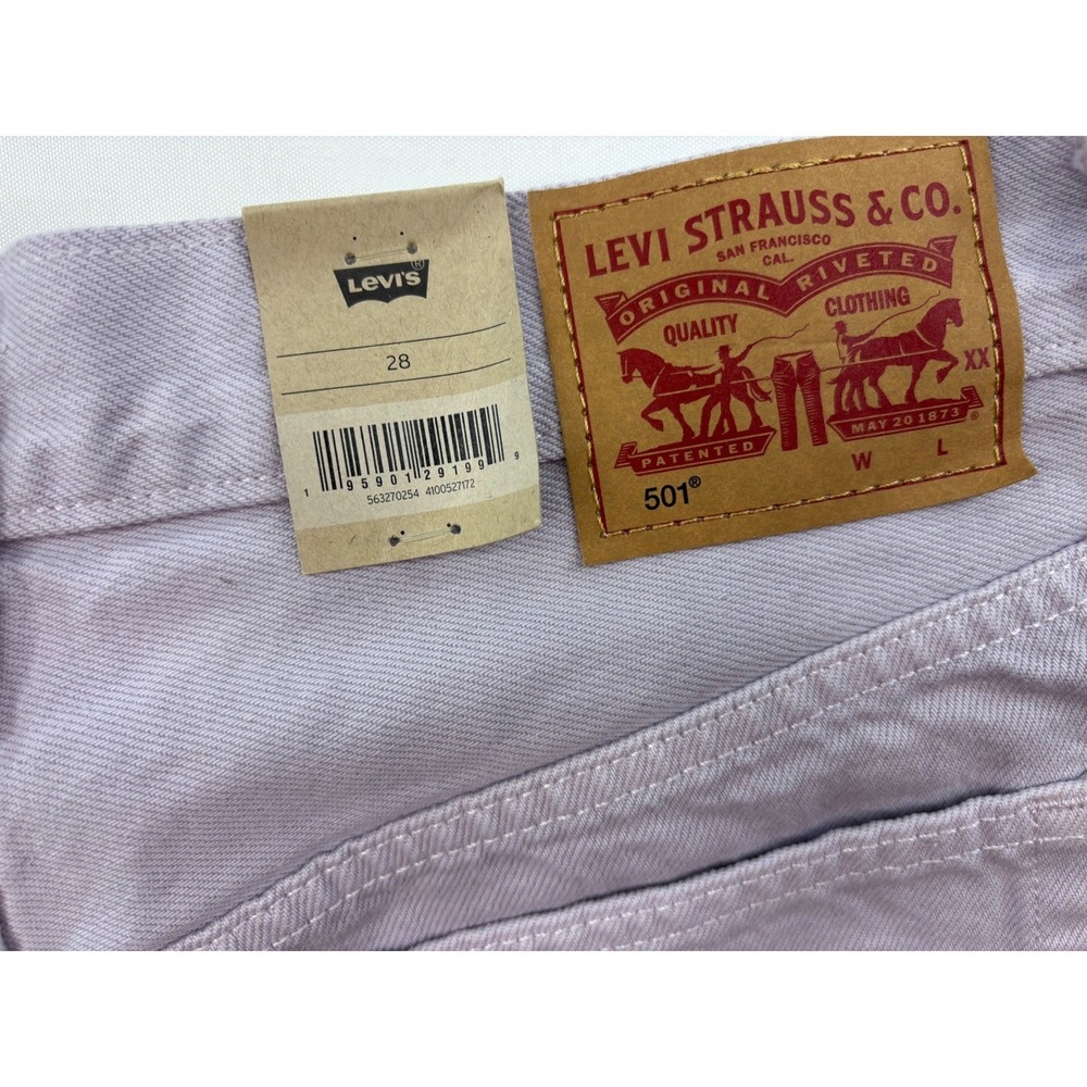 LEVI'S Shorts Women's 28 Lilac Purple 501 High Rise Button Fly Jean Short NWT - Picture 7 of 7